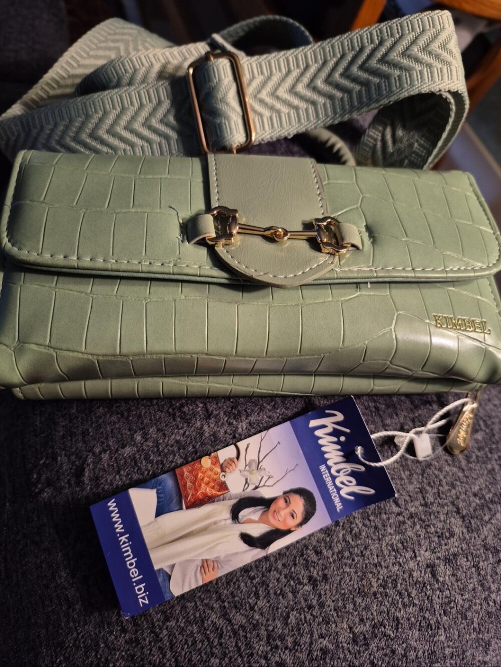 KIMBEL International Mint Green Crocodile Embossed 3-Piece Handbag Set – NWT